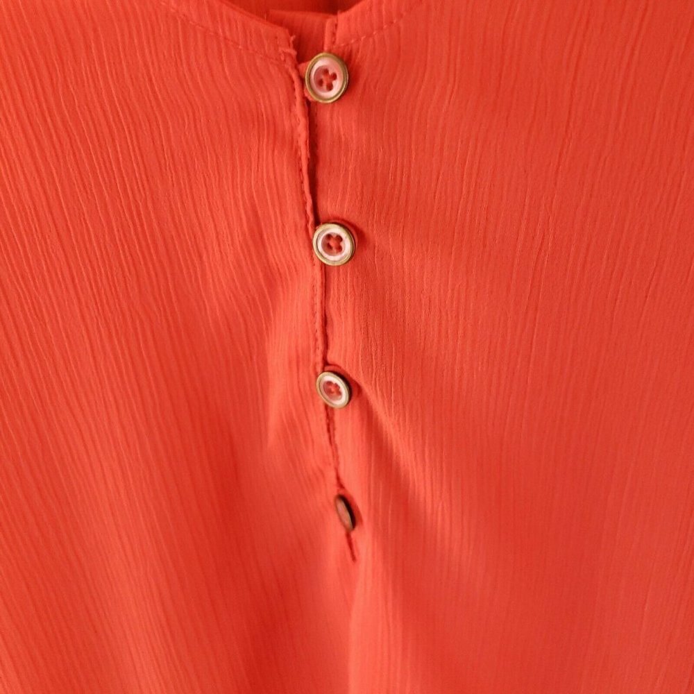 Kimchi Blue Urban Outfitters Womens Sheer Gauzy 3/4 Sleeve Blouse Small Salmon - Picture 3 of 7